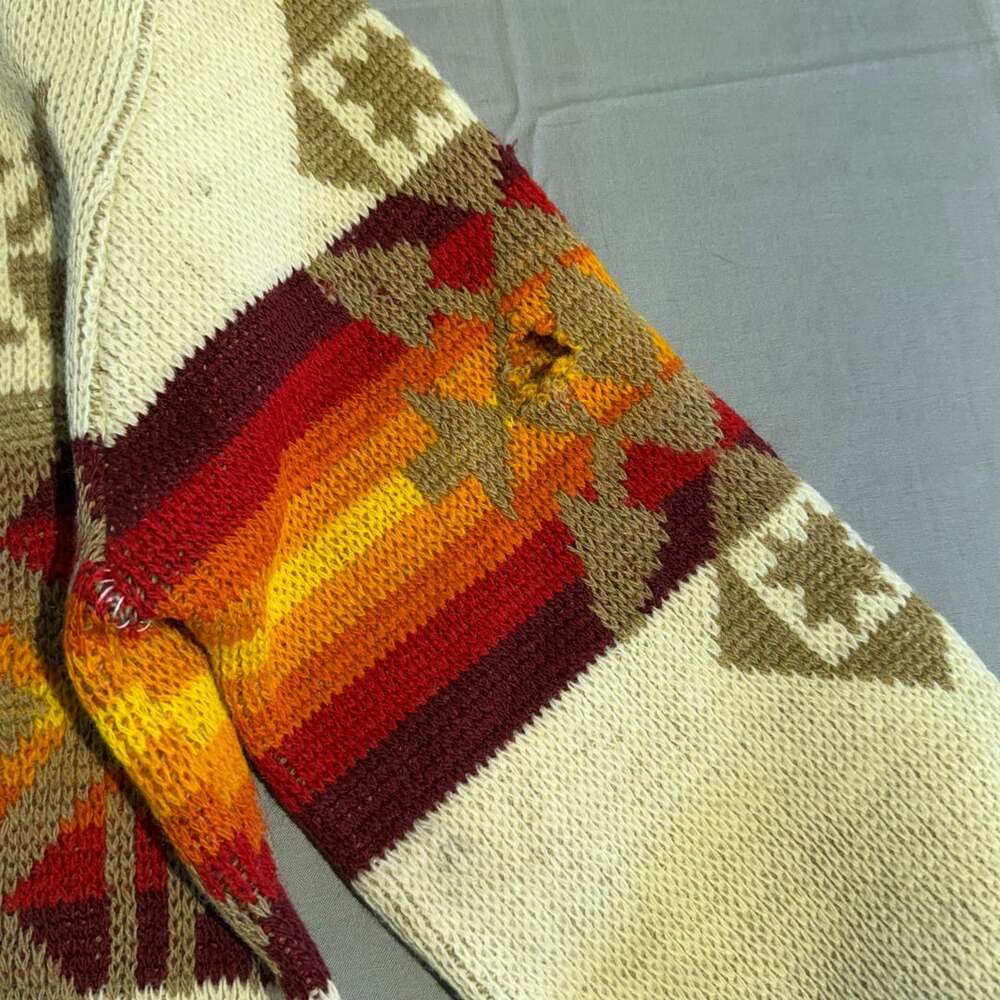 70s Pendleton Southwestern Wool Sweater Size S Vintage Aztec - Picture 6 of 8